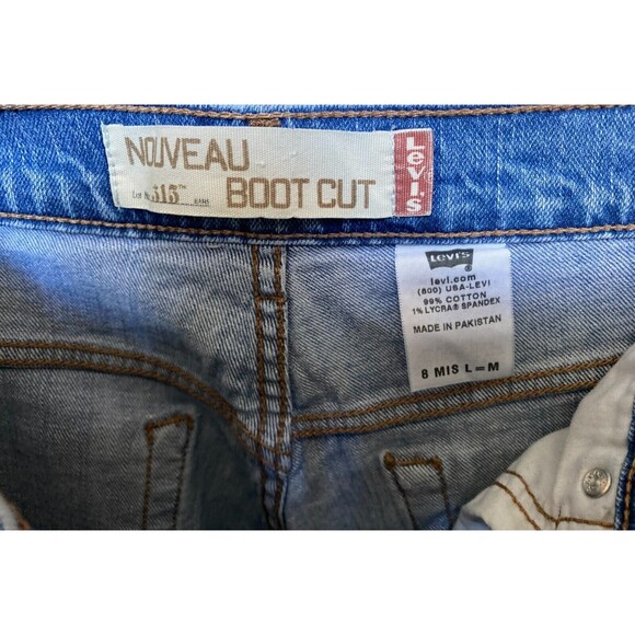 Levi's 515 Women's Nouveau Mid-Rise Boot Cut Denim Blue Jeans Size 8 MIS - Picture 3 of 6